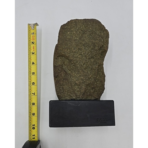 Frank‎ Eliscu signed Olive Green Owl Sculpture and base "Owl Mother And Chick" - Picture 12 of 12